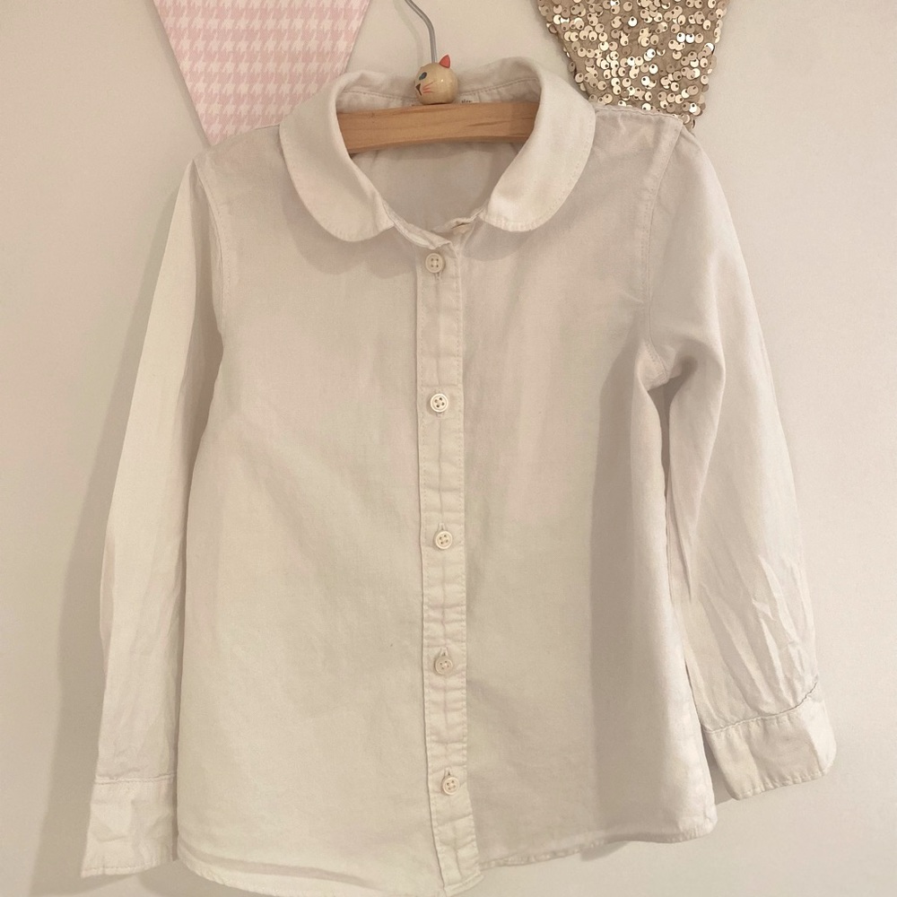 Crewcuts- Wendy shirt in tissue oxford cloth - White - Size 4T